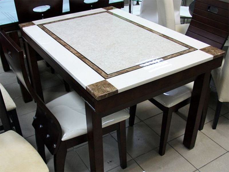 Обеденный стол из искусственного камня: фото