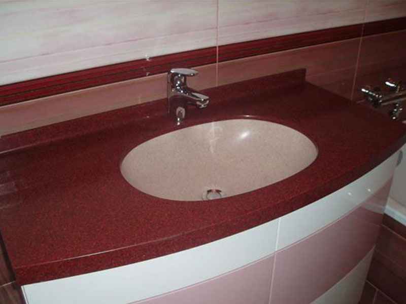 Столешница в ванной комнате на заказ: фото
