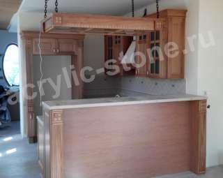 Фото Кухонная столешница с барной стойкой в частном доме