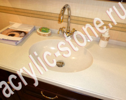 Столешница в ванную комнату из искусственного камня LG HI-MACS : фото
