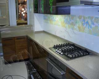 Фото Кухонная столешница из искусственного камня и мойка под столешницу