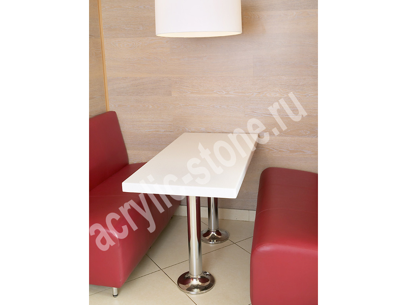 Прямоугольные столы из искусственного камня для кафе: фото