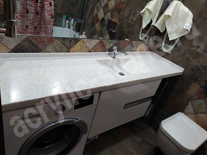 Столешница для ванной из искусственного камня с раковиной SHIP 570*330 : фото