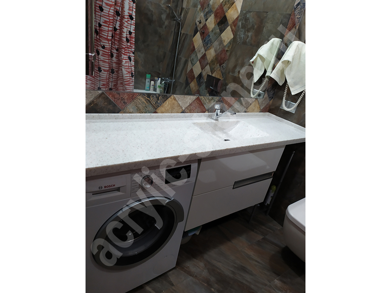 Столешница для ванной из искусственного камня с раковиной SHIP 570*330 : фото