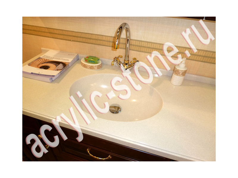 Раковина, интегрированная в столешницу, для ванной комнаты: фото