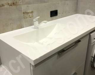 Фото Столешница для ванной из искусственного камня LG HI-MACS  с литой раковиной (лодочка)